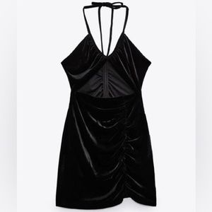 Zara velvet halter cut out dress